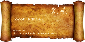 Korok Adrián névjegykártya