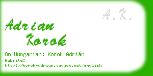 adrian korok business card